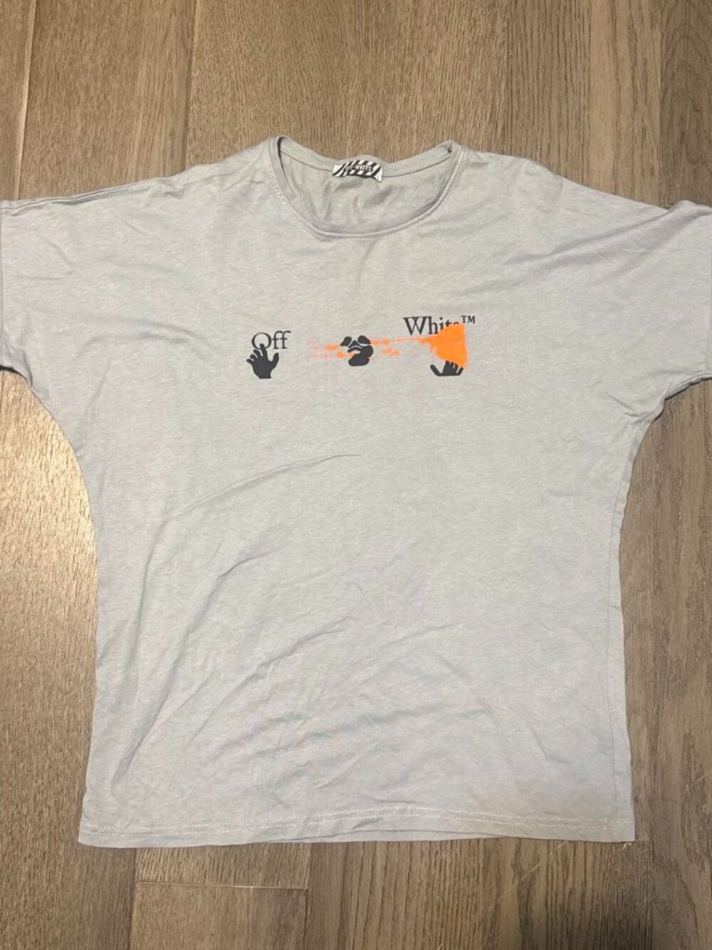 Off-White Black/Orange Logo Tee, Size Large, Brand new, Authentic